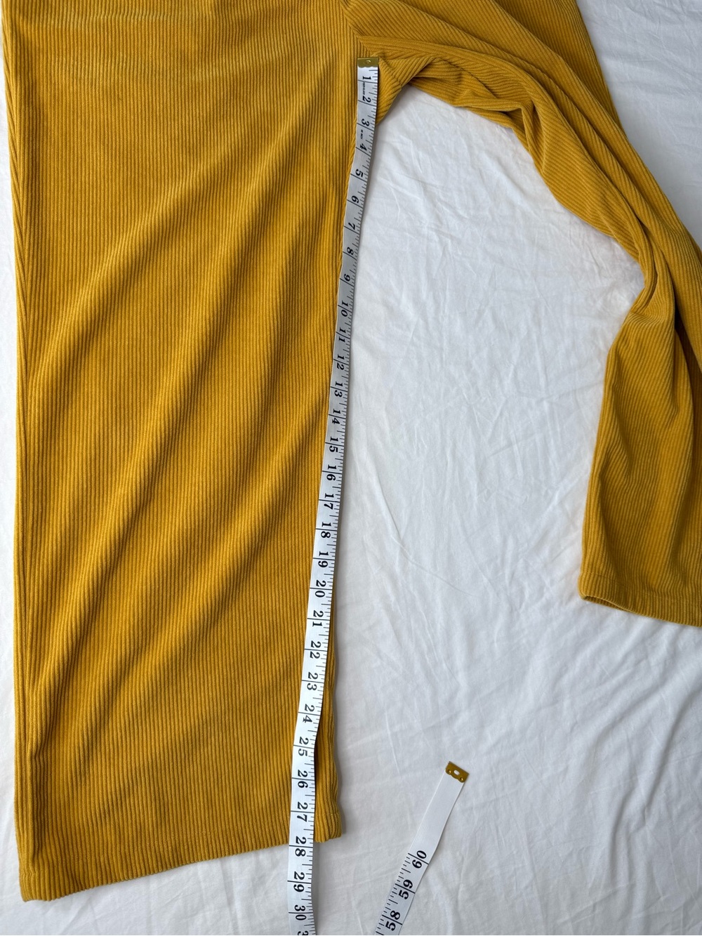 Halara Mustard Yellow Corduroy Wide Leg Pants XL Mid Rise Pleated Stretch Casual - Picture 9 of 12